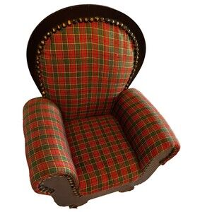 Dayton Hudson Red Green Doll Upholstered American Grill Armchair 18"